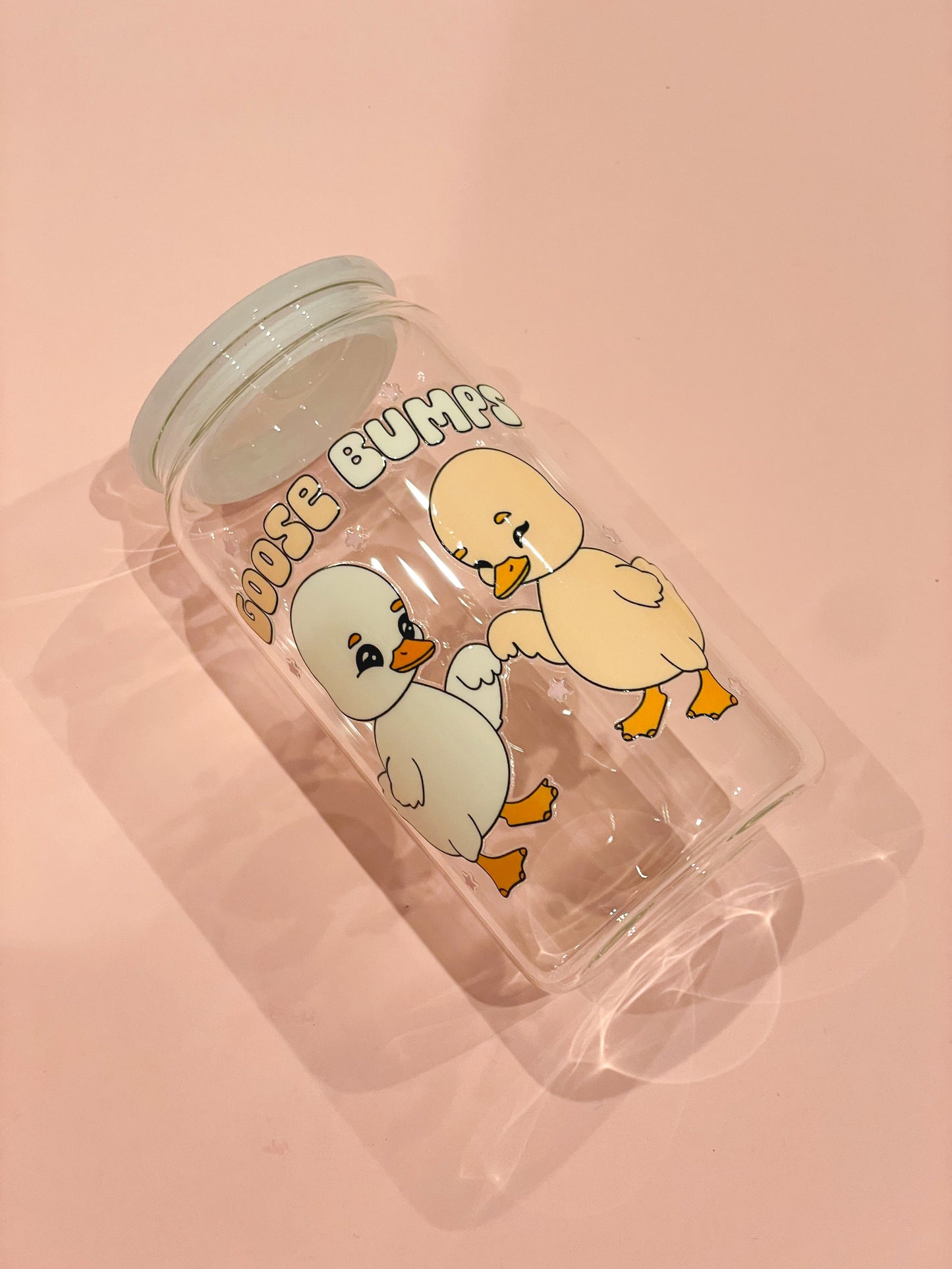Vaso de vidrio con efecto piel de gallina