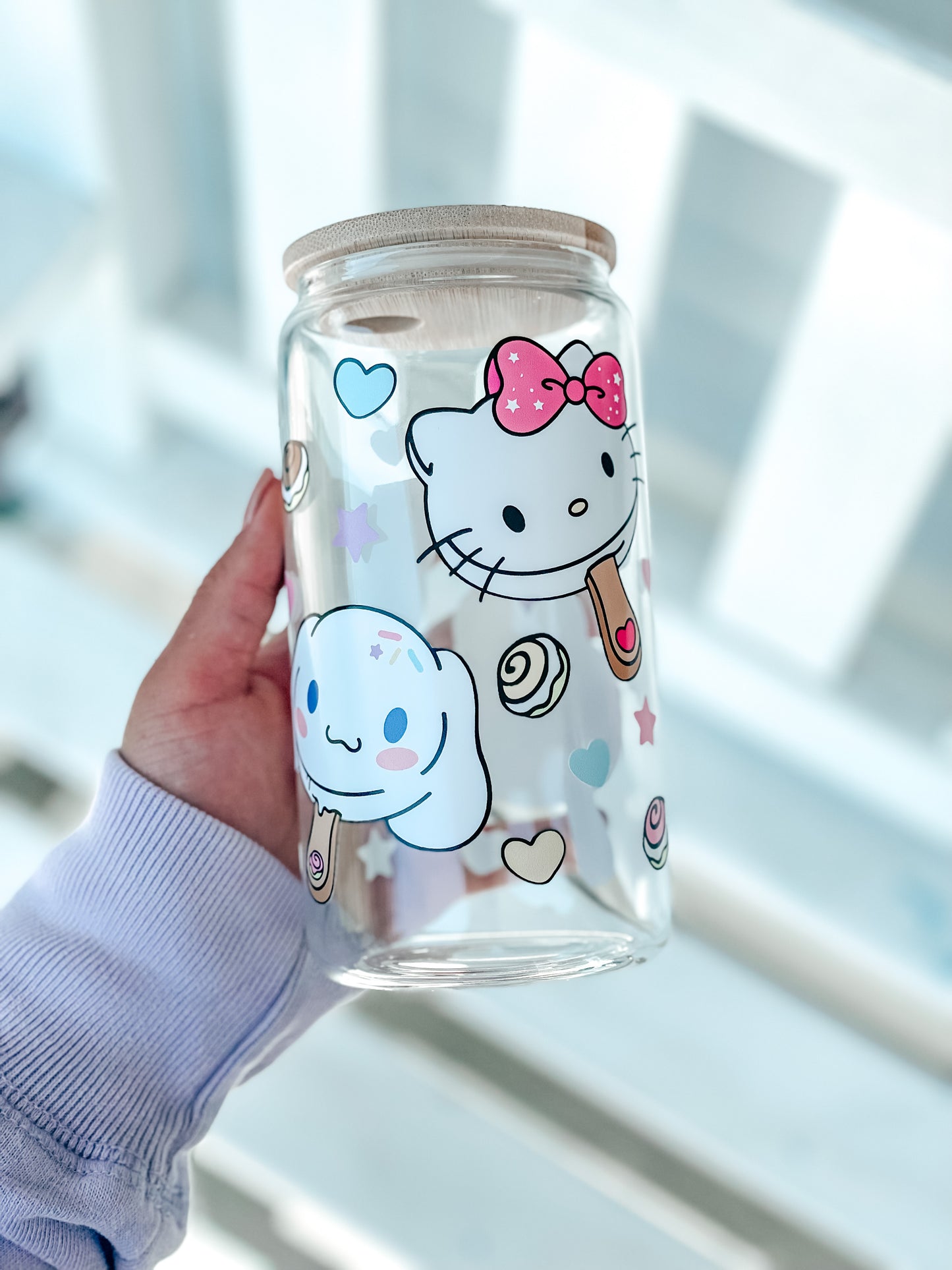 Vaso de cristal con forma de paletas Kawaii