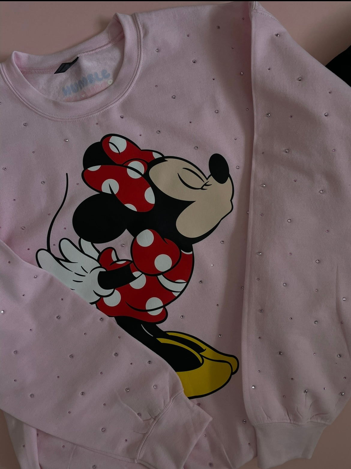 Mouse Girl Pink Rhinestone Crewneck