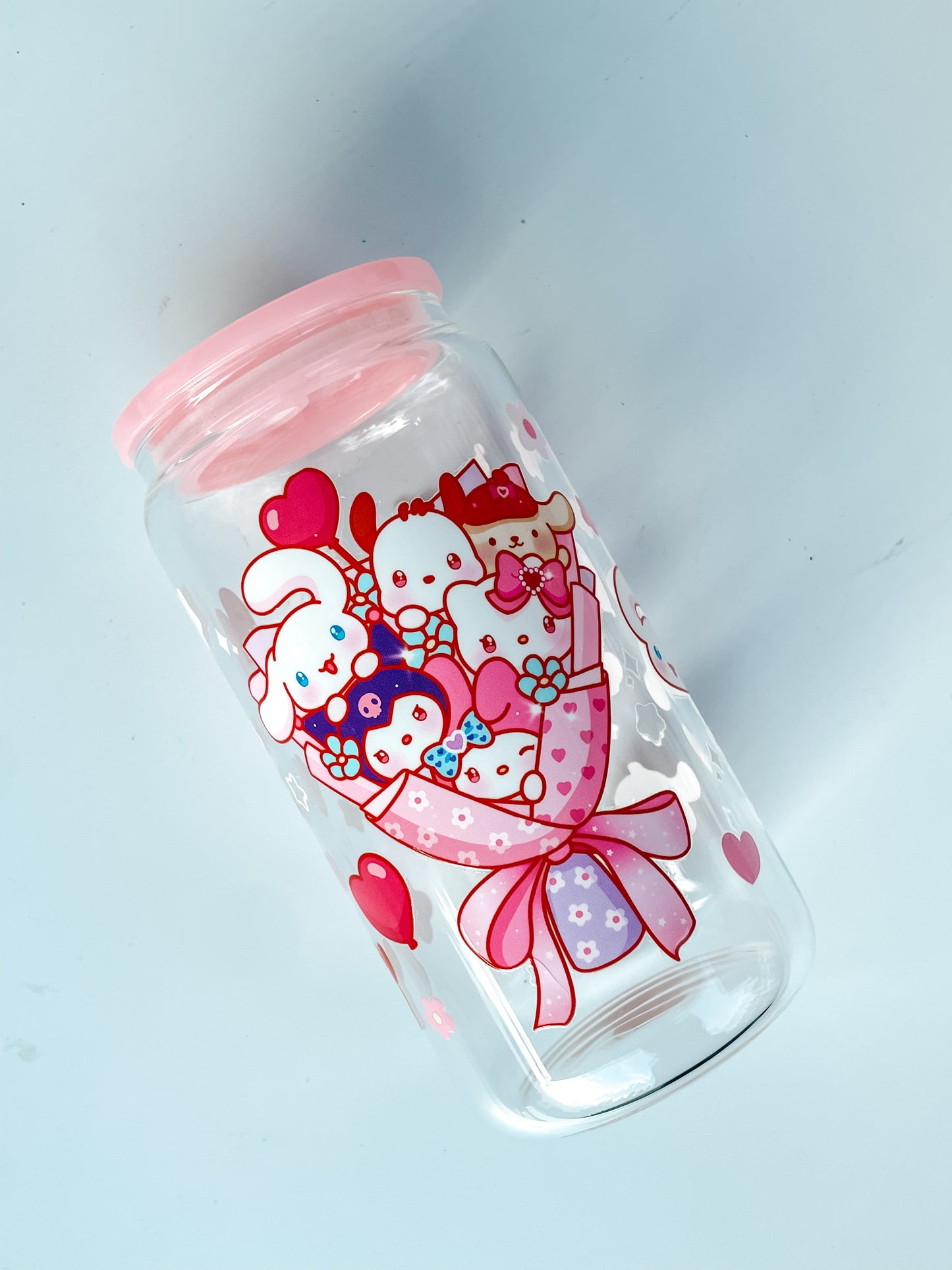 Vaso de cristal Kawaii Ramo con envoltura completa