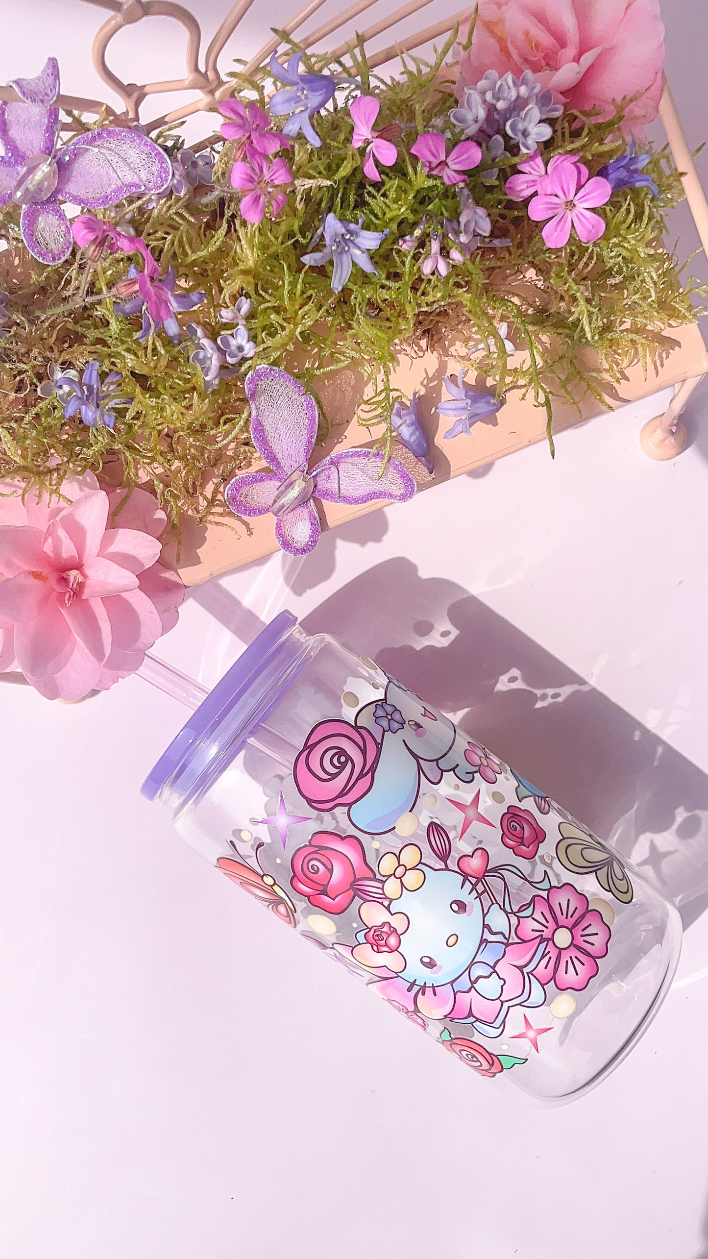 Vaso de cristal con forma de hadas kawaii