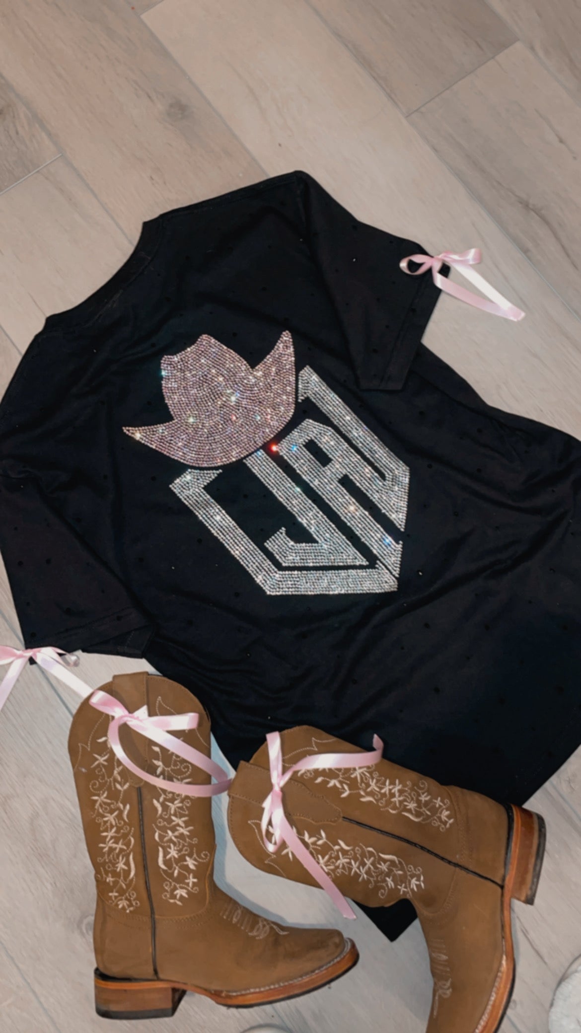 Coquette JA Rhinestone T Shirt With Bows