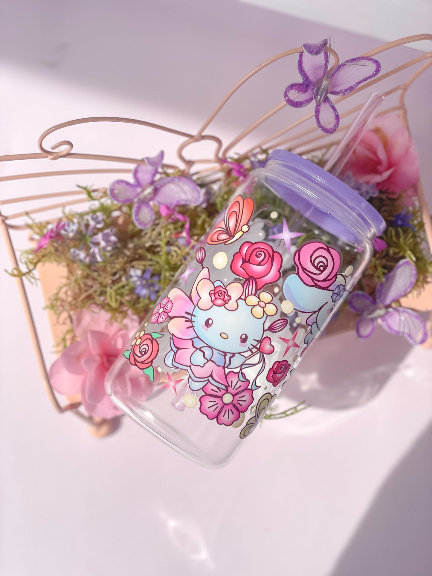 Vaso de cristal con forma de hadas kawaii