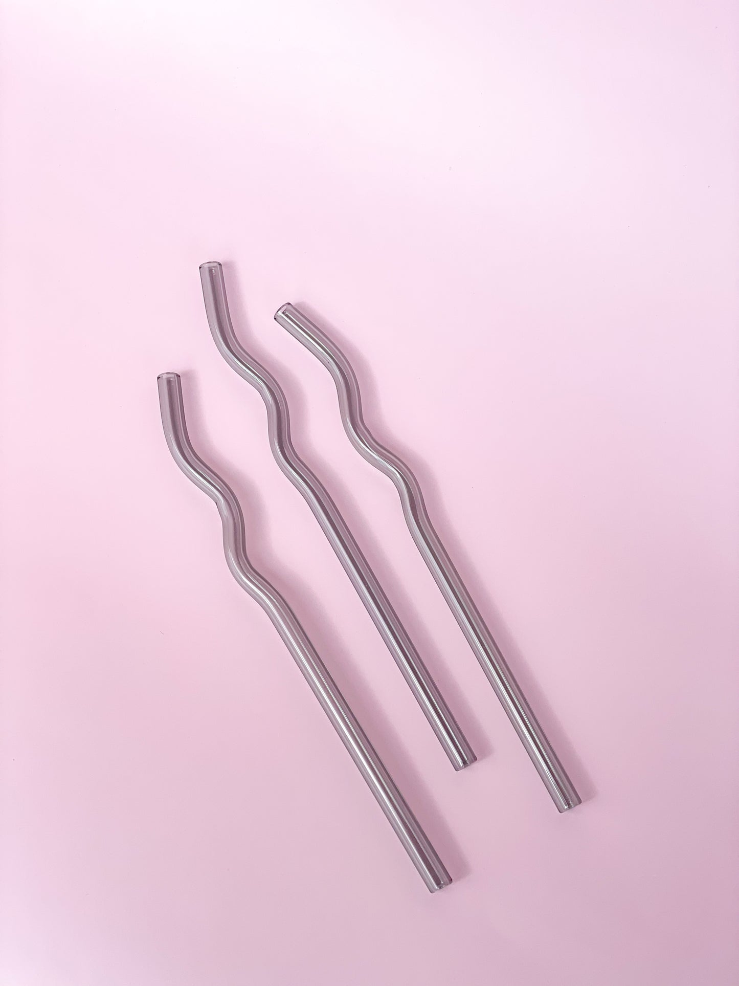 Colorful Wavy Glass Straws