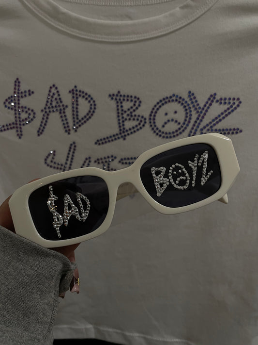 White SB Rhinestone Sunglasses