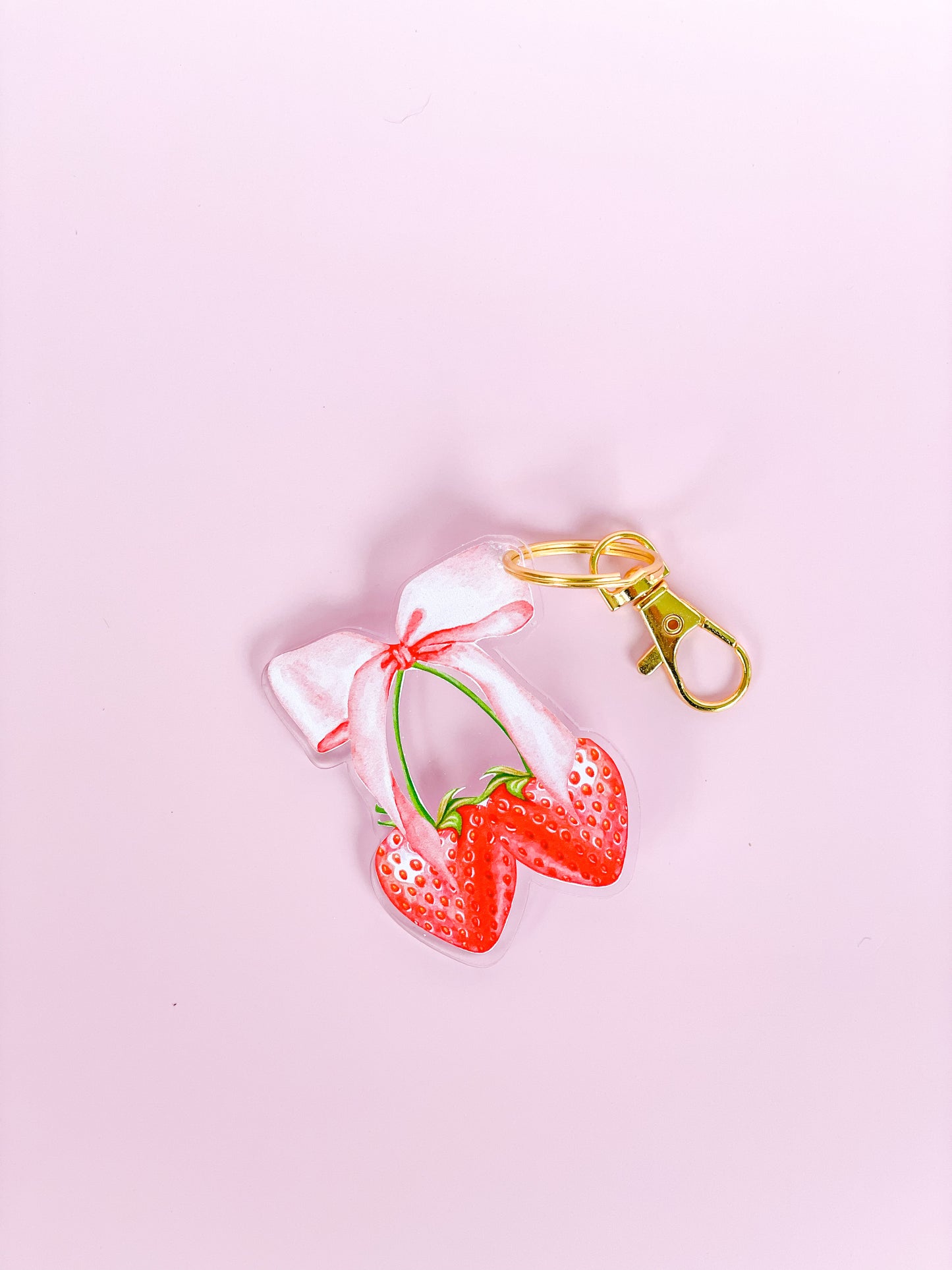 Coquette Strawberry Keychain