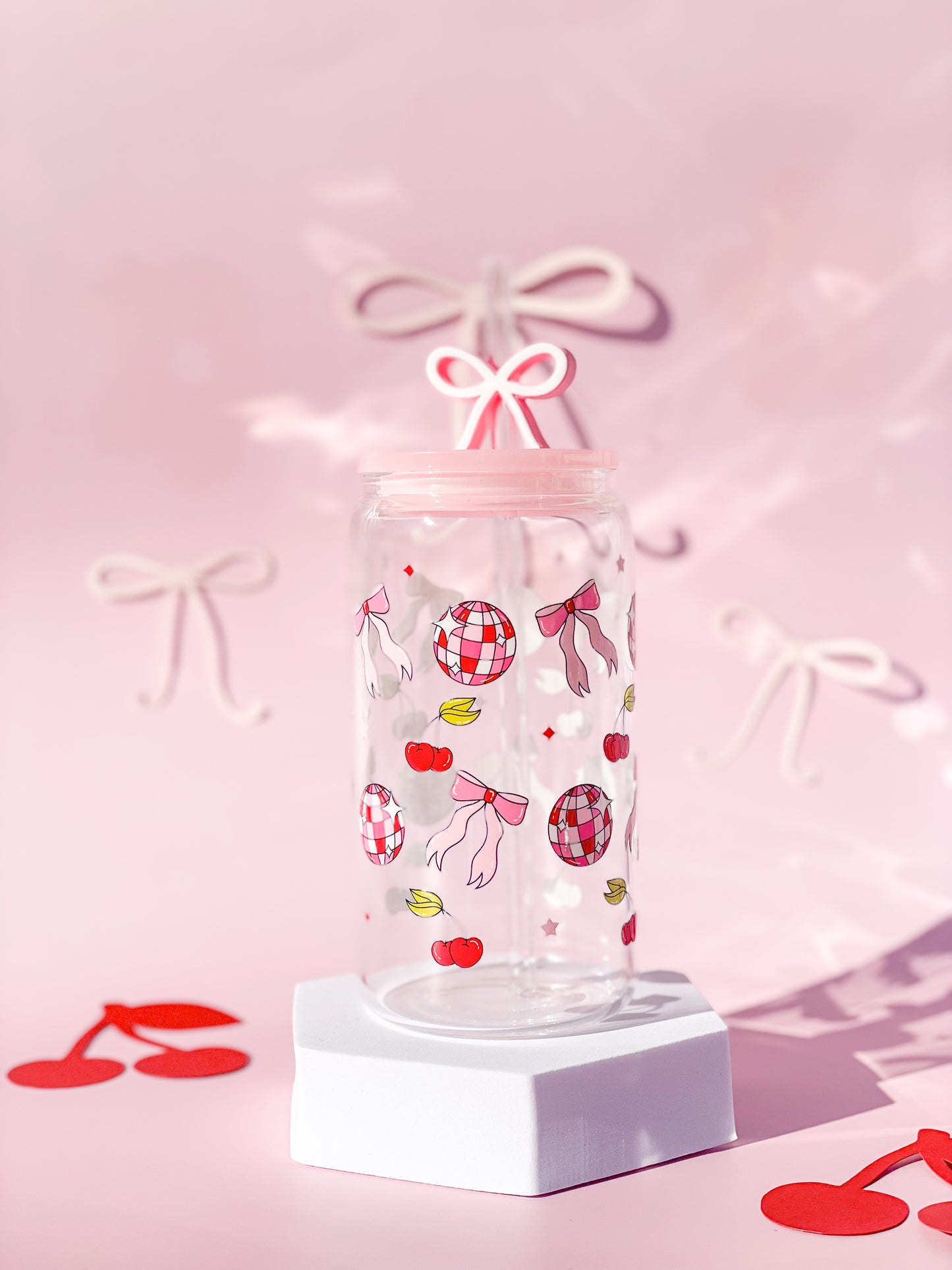 Disco Cherries Glass Cup