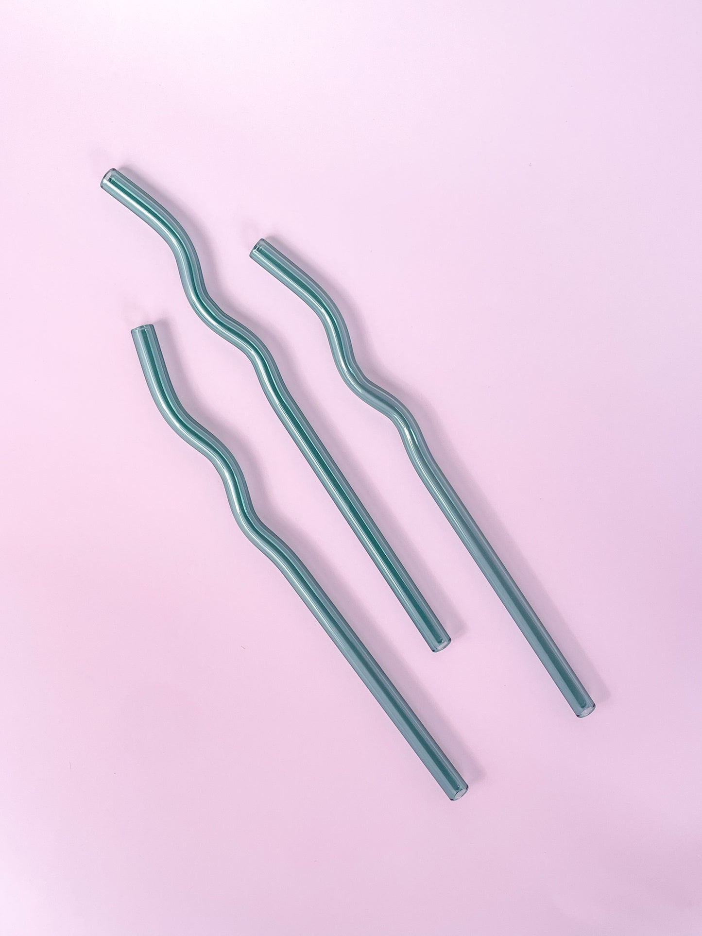 Colorful Wavy Glass Straws