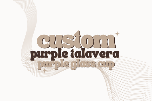 Copa de cristal de Talavera morada sobre morada personalizada