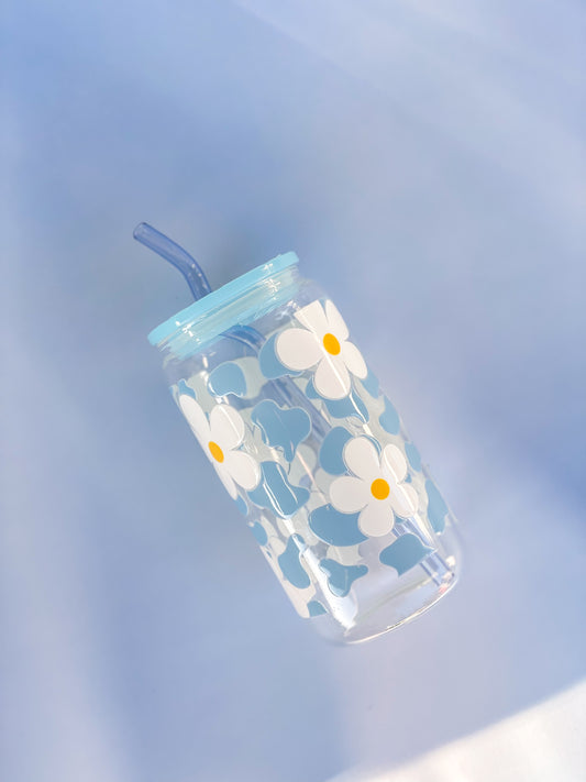 Spring Blues Glass Cup