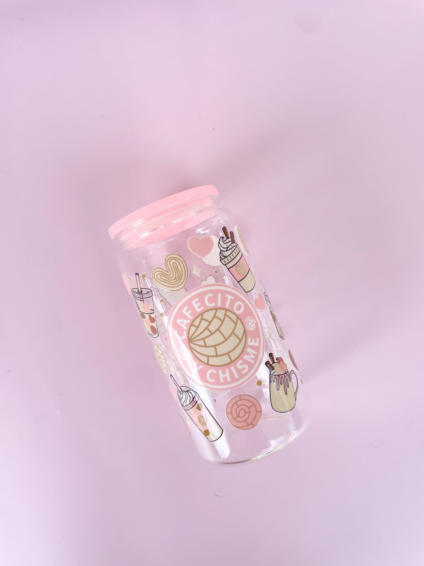 Cafecito Y Chisme Glass Cup
