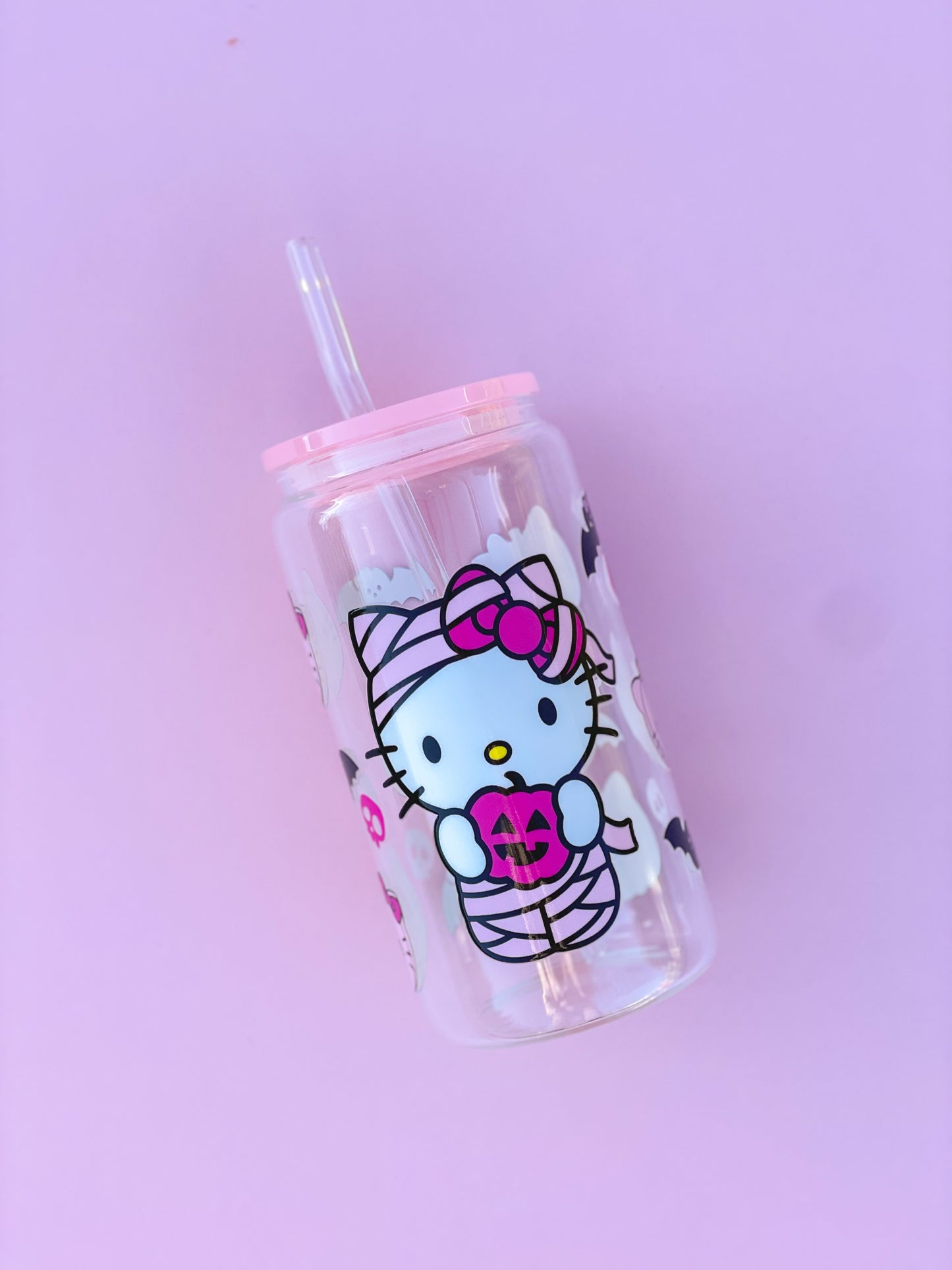 Mummy Kat Glass Cup