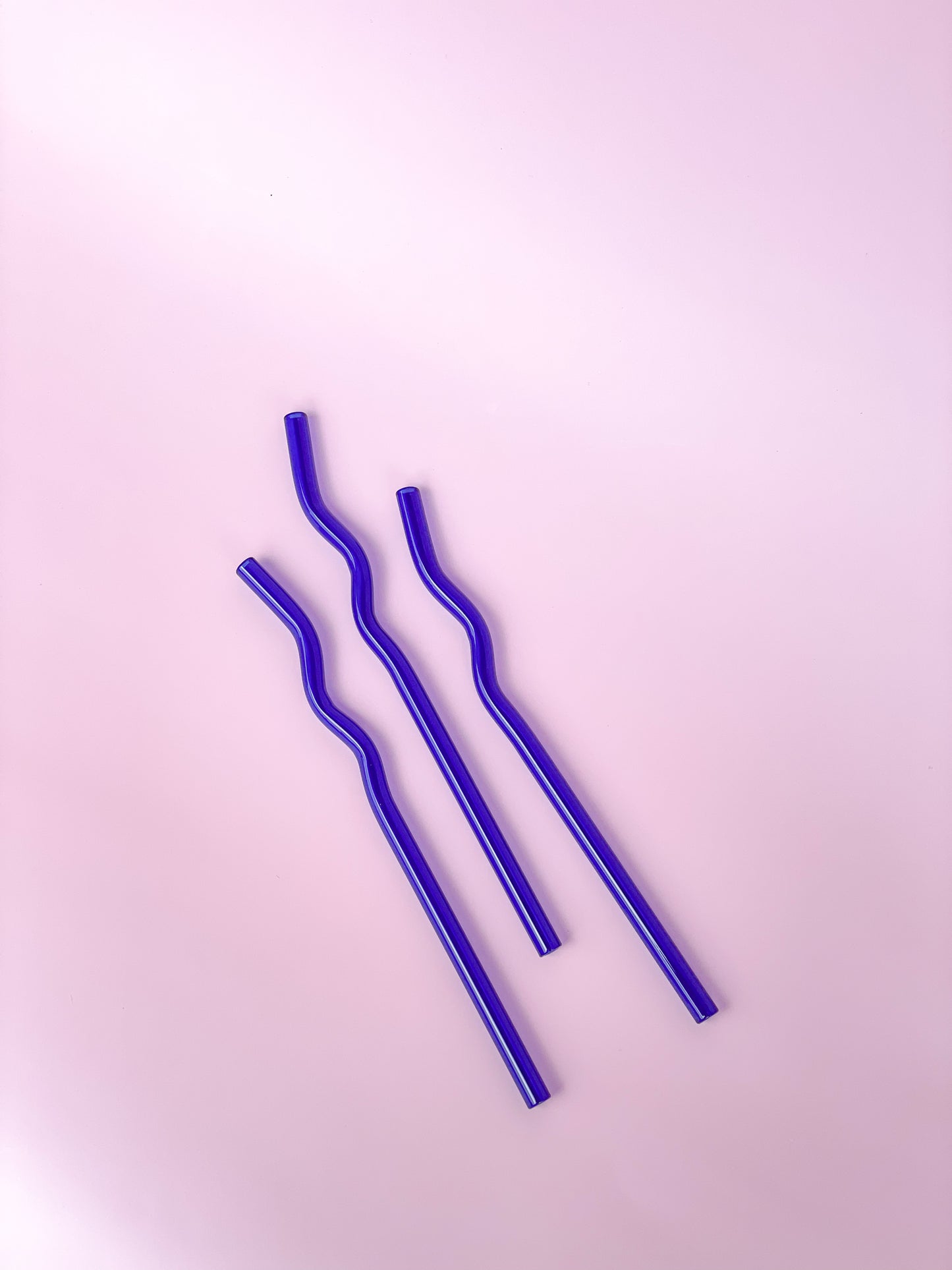 Colorful Wavy Glass Straws