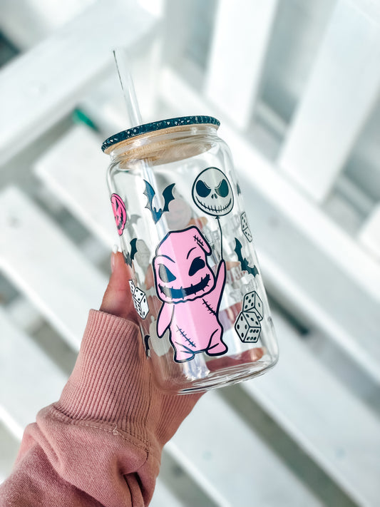 Pink Monster Glass Cup