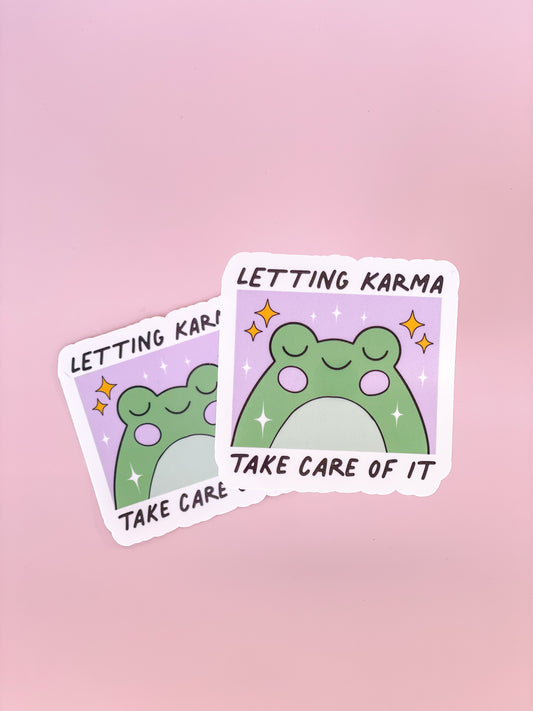 Pegatina Dejando que el karma se encargue de ello
