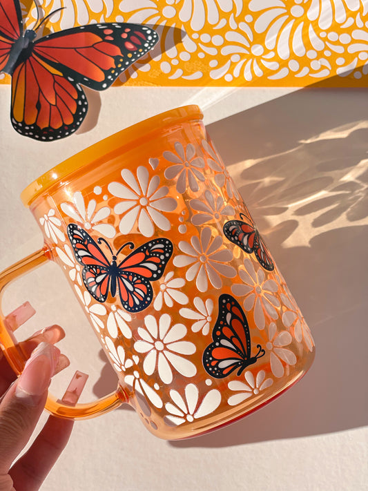 Amarillo Talavera Mariposa Mug