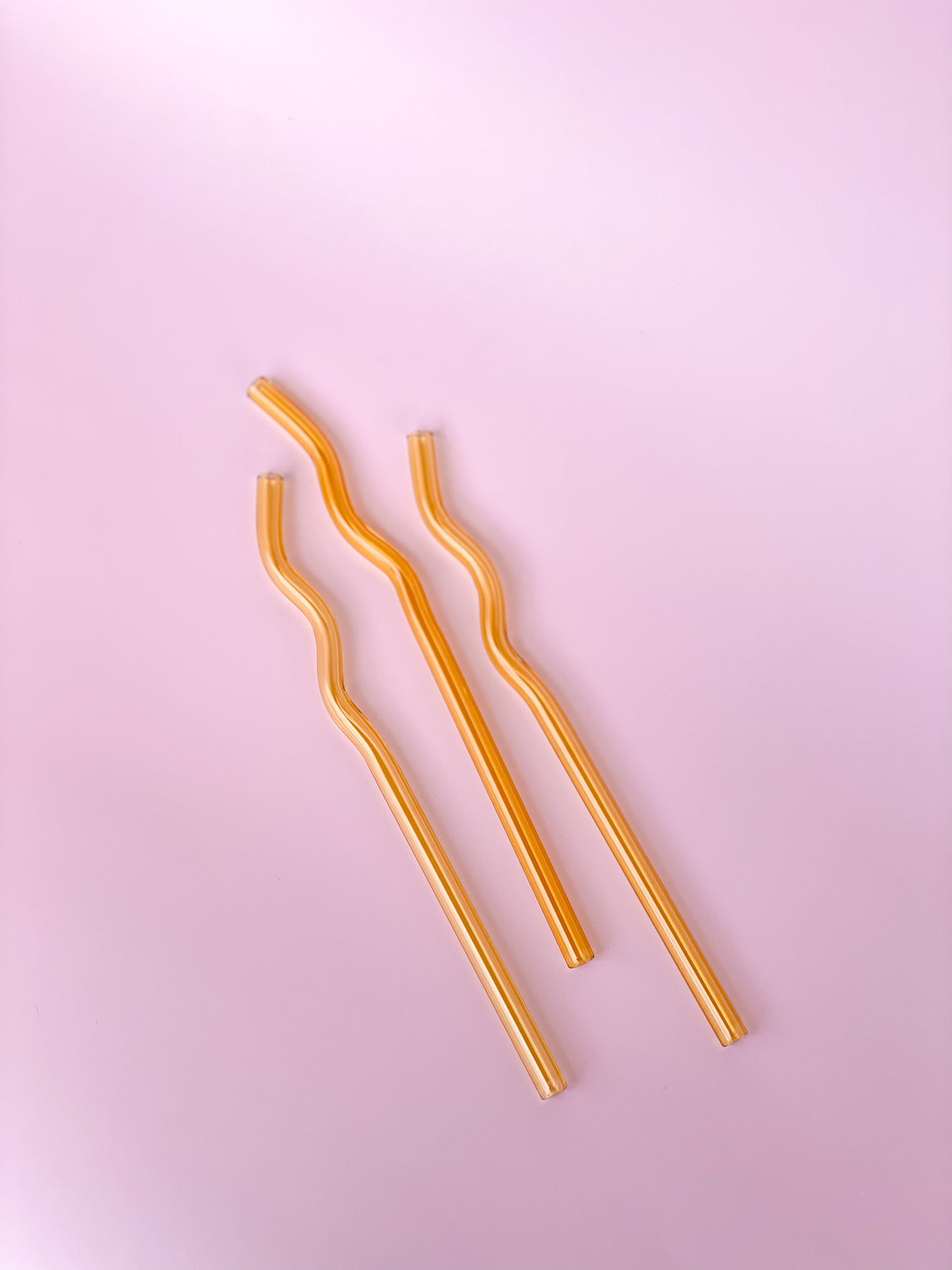 Colorful Wavy Glass Straws