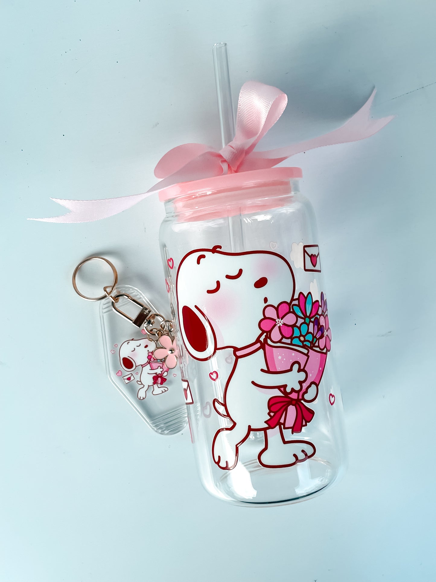 Cute White Dog Glass Cup