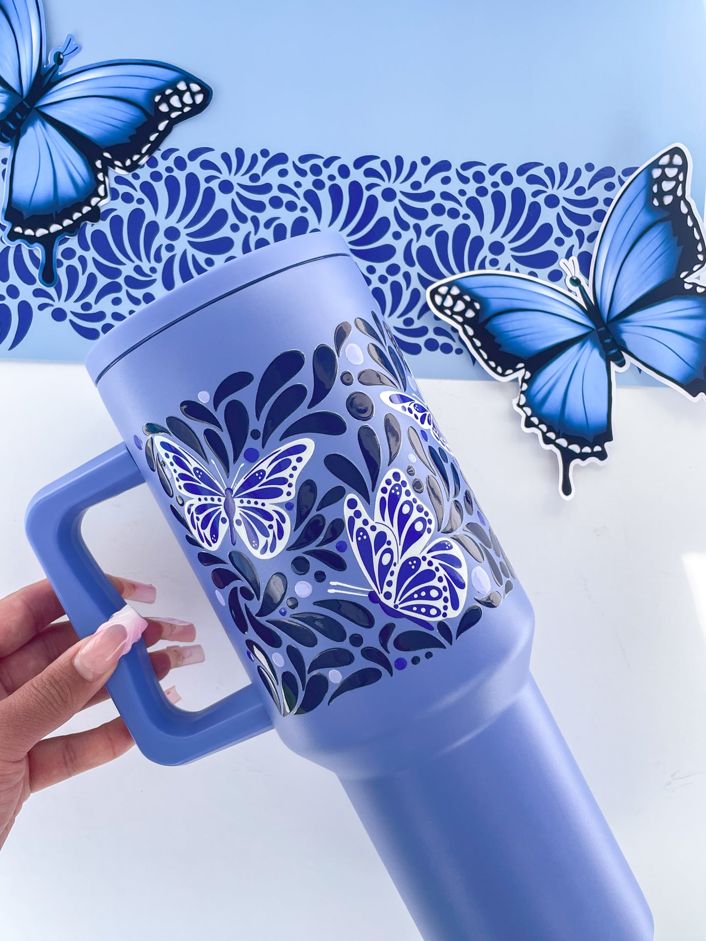 Azul Mariposa Talavera 40oz Tumbler