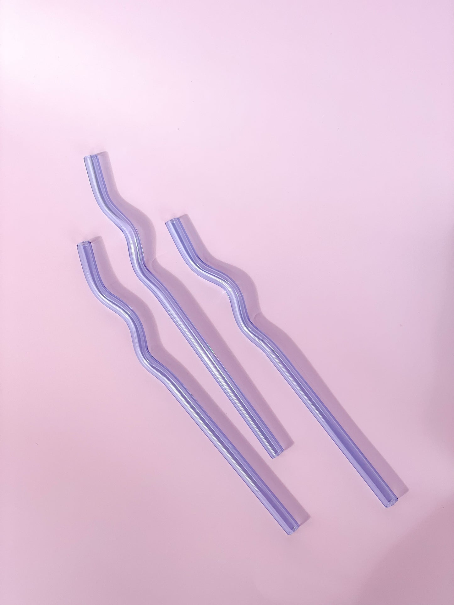 Colorful Wavy Glass Straws