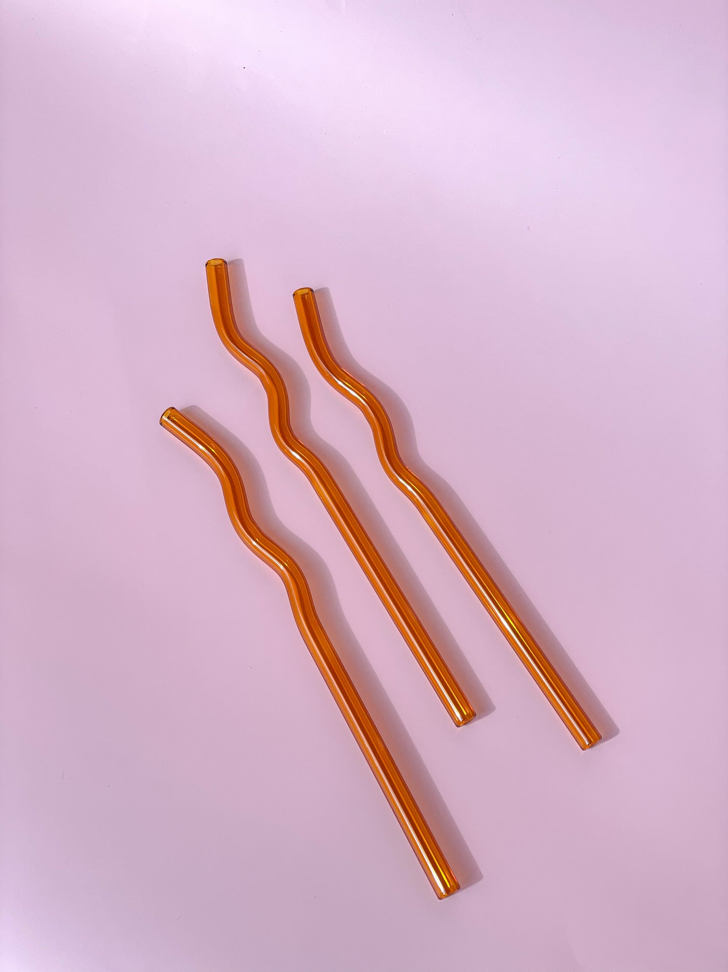 Colorful Wavy Glass Straws