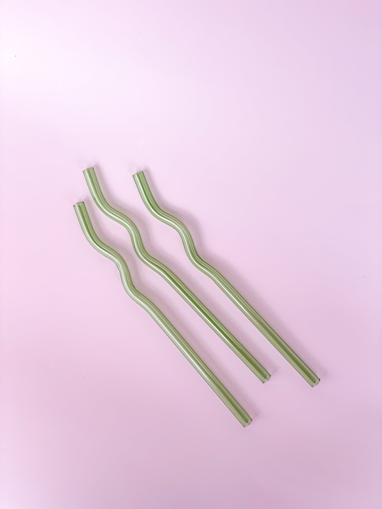 Colorful Wavy Glass Straws