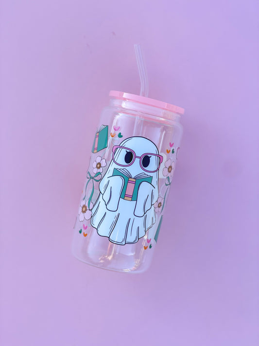 Cute Ghost Reader Glass Cup