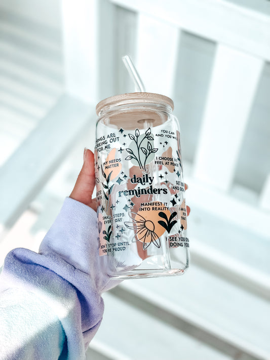 Daily Reminders Glass Can