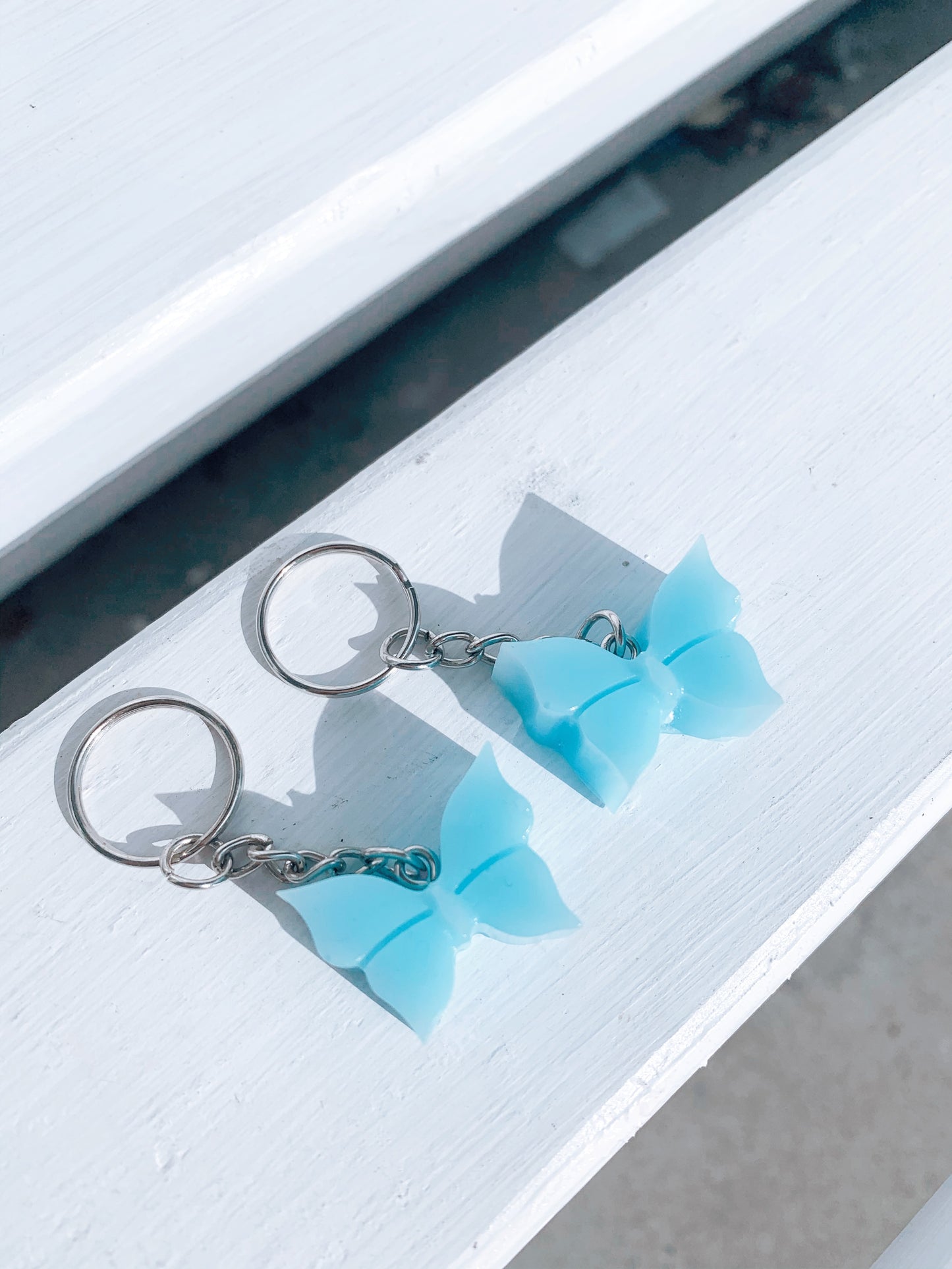 Blue Glow Butterfly Keychain