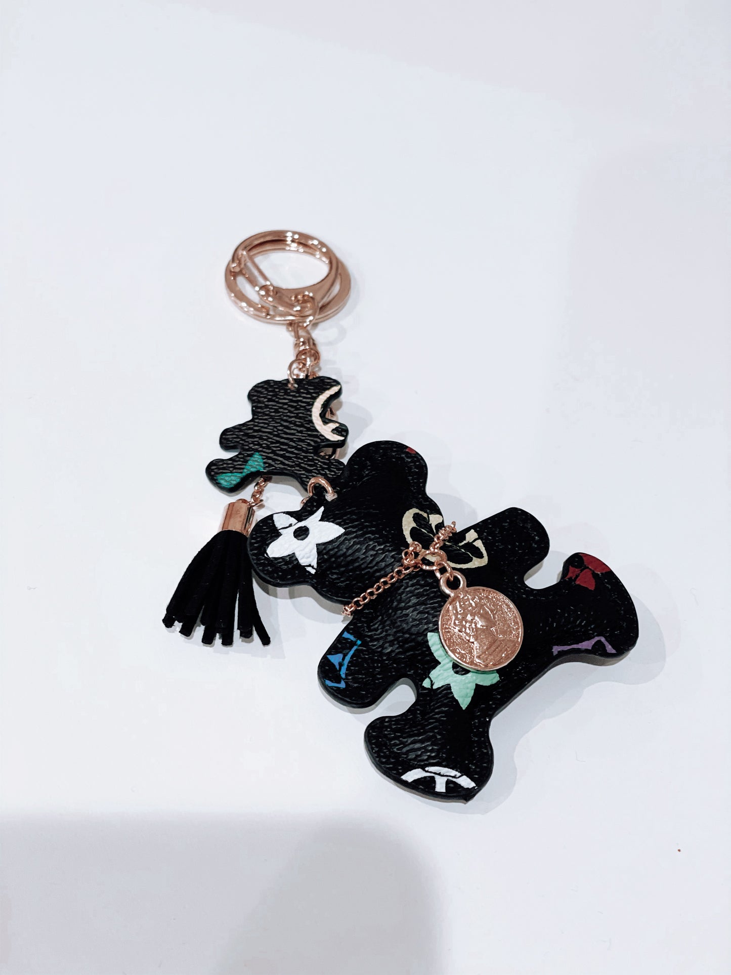 Rainbow Bear Keychain - Black